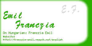 emil franczia business card